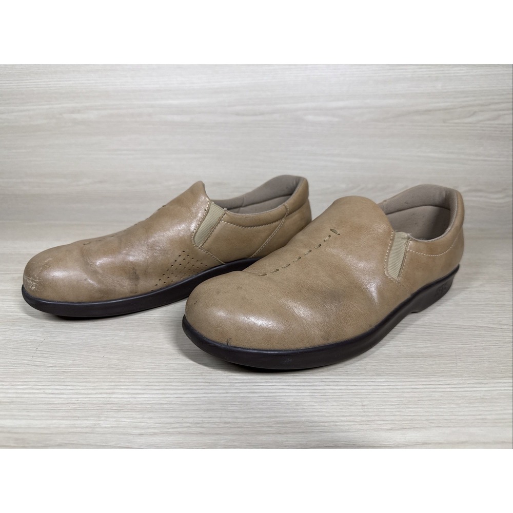 SAS Viva Shoes Womens Size 9S Tan Leather Slip On Tripad Comfort Made USA - Picture 3 of 8